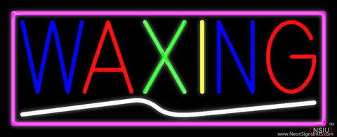 Waxing With Pink Border Real Neon Glass Tube Neon Sign 
