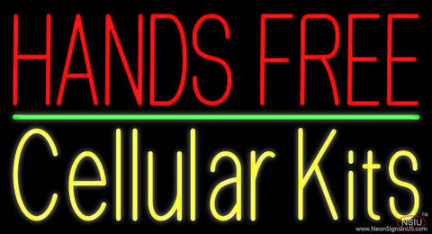 Yellow Hands Free Cellular Kits  Real Neon Glass Tube Neon Sign 