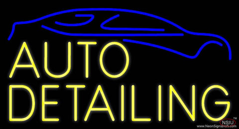 Yellow Auto Detailing  Real Neon Glass Tube Neon Sign 