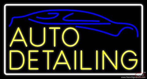 Yellow Auto Detailing Real Neon Glass Tube Neon Sign 