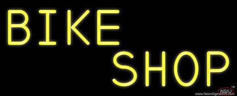Yellow Bike Shop Real Neon Glass Tube Neon Sign 
