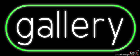 White Letters Gallery With Border Real Neon Glass Tube Neon Sign 