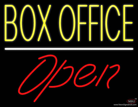 Yellow Box Office Open Real Neon Glass Tube Neon Sign 