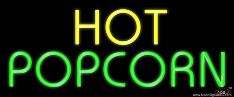 Yellow Hot Green Popcorn Real Neon Glass Tube Neon Sign 