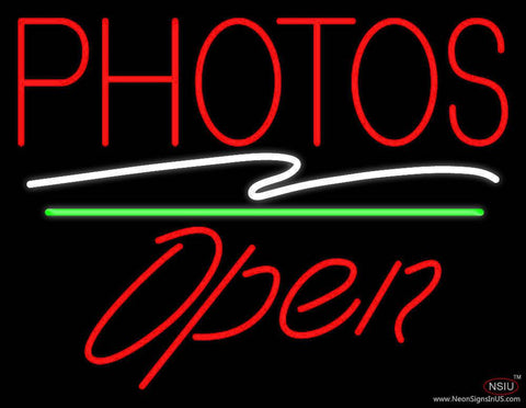 Red Photos Block With Open  Real Neon Glass Tube Neon Sign