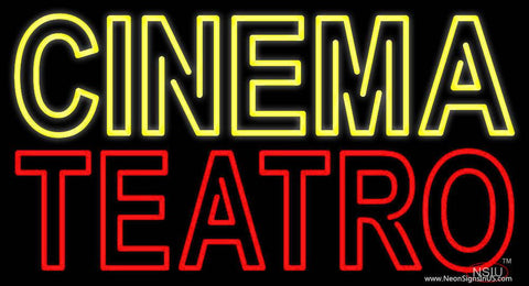 Yellow Cinema Red Teatro Real Neon Glass Tube Neon Sign 