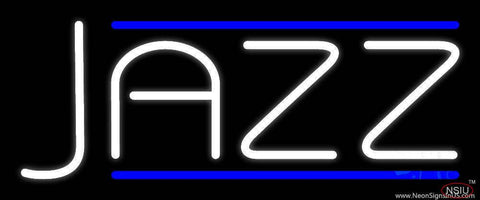 White Jazz Block Double Line Real Neon Glass Tube Neon Sign 