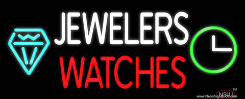 White Jewelers Red Watches Real Neon Glass Tube Neon Sign 