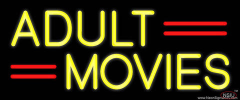 Yellow Adult Movies Real Neon Glass Tube Neon Sign 