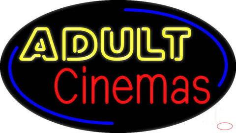 Yellow Adult Red Cinemas Real Neon Glass Tube Neon Sign 