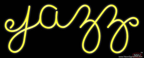 Yellow Jazz Cursive  Real Neon Glass Tube Neon Sign 