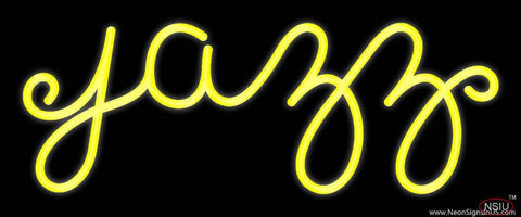 Yellow Jazz Cursive Real Neon Glass Tube Neon Sign 