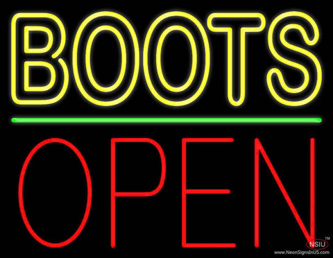 Yellow Boots Open Real Neon Glass Tube Neon Sign 