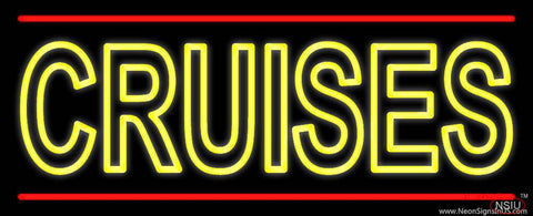 Yellow Cruises Red Line Real Neon Glass Tube Neon Sign 