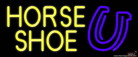 Yellow Horse Shoe Real Neon Glass Tube Neon Sign 