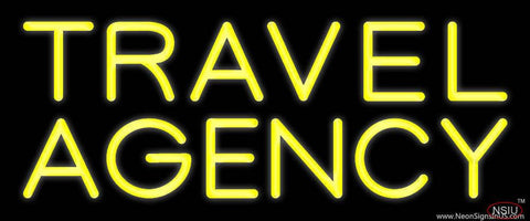 Yellow Travel Agency Real Neon Glass Tube Neon Sign 
