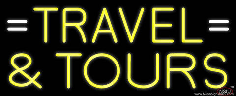 Yellow Travel And Tours Real Neon Glass Tube Neon Sign 