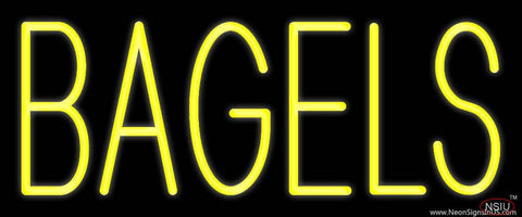Yellow Bagels Real Neon Glass Tube Neon Sign 