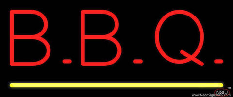 Block BBQ with Yellow Line Real Neon Glass Tube Neon Sign 