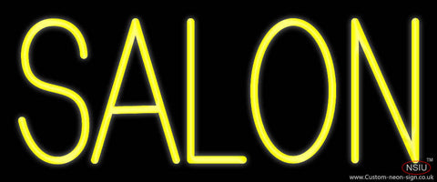 Block Yellow Salon Real Neon Glass Tube Neon Sign 