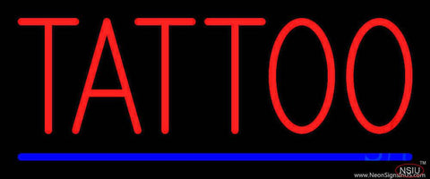 Red Tattoo Blue Line Real Neon Glass Tube Neon Sign 