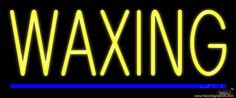 Yellow Waxing Blue Line Real Neon Glass Tube Neon Sign 