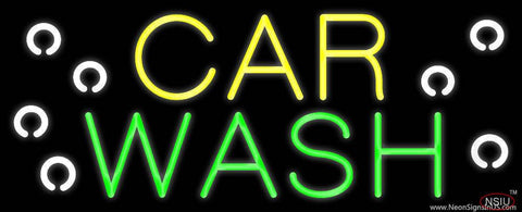 Yellow Car Green Wash Real Neon Glass Tube Neon Sign 