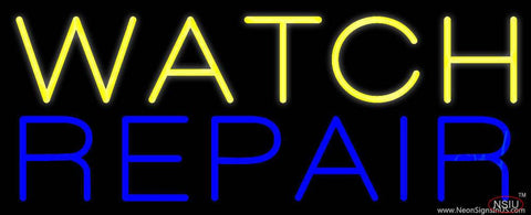 Yellow Watch Blue Repair Real Neon Glass Tube Neon Sign 