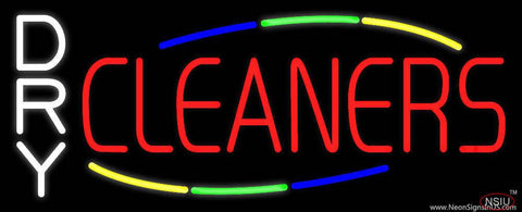 White Dry Cleaners Real Neon Glass Tube Neon Sign 