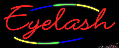 Deco Style Multi Colored Eyelash Real Neon Glass Tube Neon Sign 