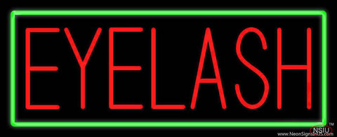 Red Eyelash Green Border Real Neon Glass Tube Neon Sign 