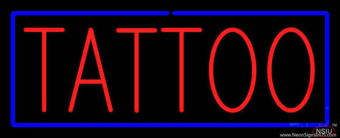 Red Tattoo Blue Border Real Neon Glass Tube Neon Sign 