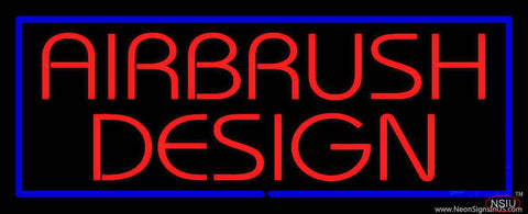 Red Airbrush Design with Blue Border  Real Neon Glass Tube Neon Sign 