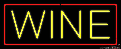 Wine Real Neon Glass Tube Neon Sign with Red Border 