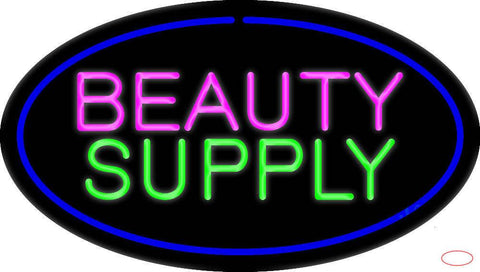 Oval Pink Beauty Green Supply Blue Border Real Neon Glass Tube Neon Sign 
