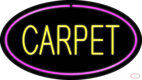 Yellow Carpet Oval Pink Border Real Neon Glass Tube Neon Sign 