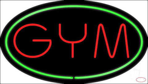 GYM Oval Green Real Neon Glass Tube Neon Sign 