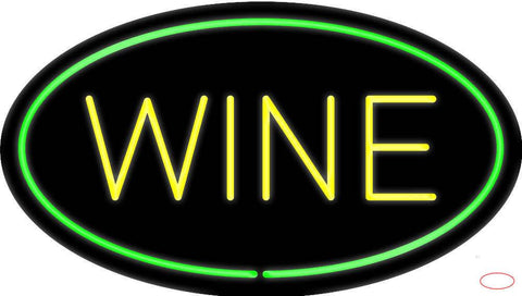 Wine Oval Green Real Neon Glass Tube Neon Sign 