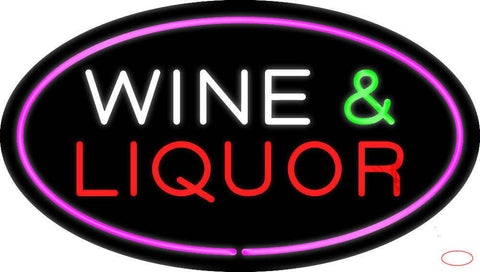 Wine and Liquor Oval Purple Real Neon Glass Tube Neon Sign 