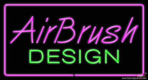 Pink Airbrush Design with Pink Border Real Neon Glass Tube Neon Sign 