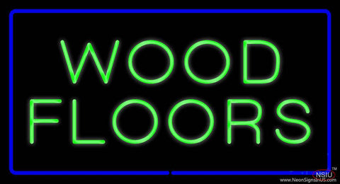 Wood Floors Rectangle Blue Real Neon Glass Tube Neon Sign 