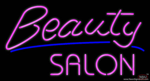 Pink Beauty Salon Blue Line Real Neon Glass Tube Neon Sign 