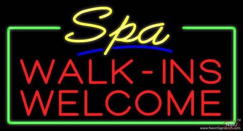 Yellow Spa Walk ins Welcome Real Neon Glass Tube Neon Sign 