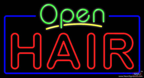 Open Double Stroke Hair Real Neon Glass Tube Neon Sign 
