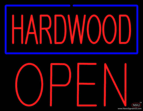 Hardwood Block Open Real Neon Glass Tube Neon Sign 