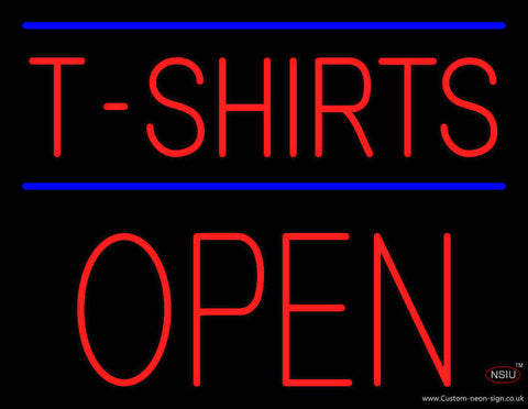 Red T-Shirts Block Open Real Neon Glass Tube Neon Sign 
