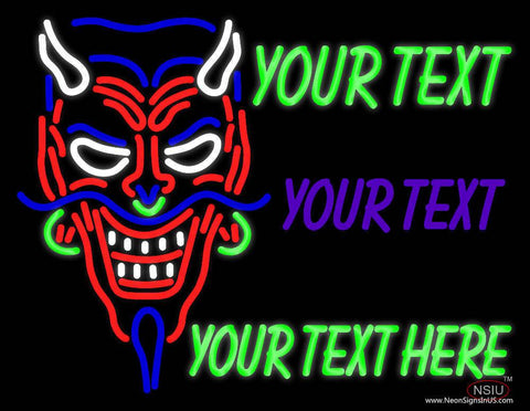 Devils Head Tattoo Custom Click to Customize Real Neon Glass Tube Neon Sign 