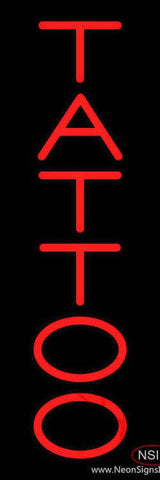 Vertical Red Tattoo Real Neon Glass Tube Neon Sign 