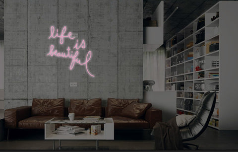 New Life Is Beautiful Neon Art Sign Handmade Visual Artwork Wall Decor Light 