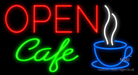 Open Cafe Neon Sign